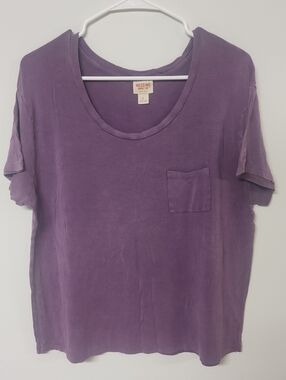 Mossimo Supply Co. Purple Short Sleeve Pocket Tee - Women's